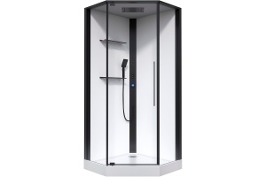 Душевая кабина Black&White Galaxy 100х100 черная с гидромассажем