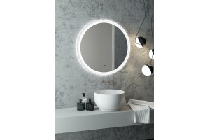 Зеркало круглое STWORKI Гриндстед 80 белое, с подсветкой - 2