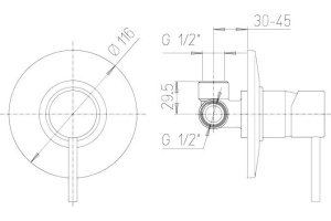 Смеситель для душа Paini Cox 78CR690 С ВНУТРЕННЕЙ ЧАСТЬЮ - 2