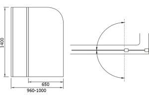 Шторка на ванну Weltwasser WW100 100T2-100х140 хром (10000001223) - 2