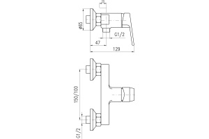Смеситель для душа Rav Slezak Colorado черный матовый - хром - 2