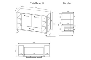 Тумба с раковиной Sanflor Ингрид 120 белый (С12472) - 3