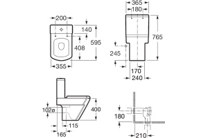 Унитаз-компакт Roca Hall 342627000 открыт сзади - 3