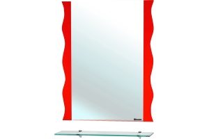 Зеркало Bellezza Мари Волна 70 красное