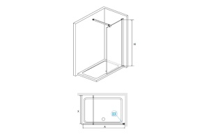 Душевая перегородка 110*195 RGW WA-001 Хром/Прозрачное(Easy)/10 мм - 2