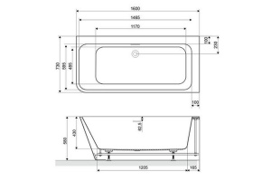 Акриловая ванна Excellent Lila 160х73 правая белая - 3