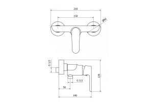 Смеситель для душа Cezares Romana (ROMANA-DM-01) - 2