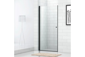 Душевая дверь в нишу Cezares ECO-O-B-1-80-C-NERO профиль черный, стекло прозрачное