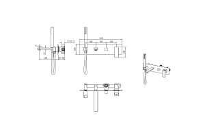 Смеситель для ванны с душем Boheme Qubic сталь матовый - 2