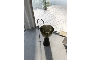 Раковина отдельностоящая прозрачная ABBER Kristall AT2703Black-Vesuvian черный/оливковый - 3