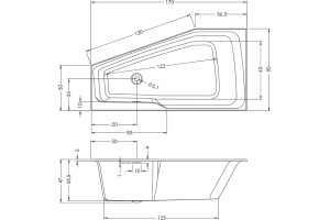 Акриловая ванна Riho Rething Space 170x90 R - 3
