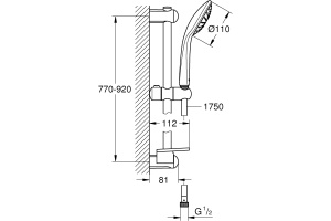 Душевой гарнитур Grohe Euphoria 110 Mono 27267001 90 см, с полочкой - 2