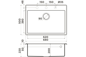 Мойка кухонная Omoikiri Tedori 68 белая - 3