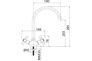 Смеситель Milardo Duplex DUPSB0JM05 для кухонной мойки - 3
