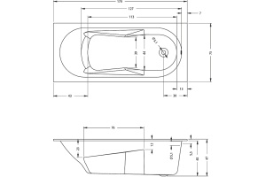 Акриловая ванна Riho Bathtubs Lazy 170х75 - 2