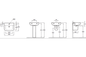 Раковина Jacob Delafon Panache E1434 56 см - 2