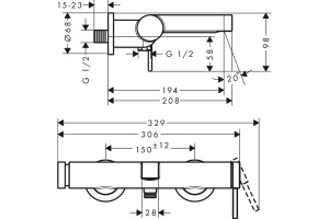 Смеситель для ванны с душем Hansgrohe Finoris белый матовый - 2