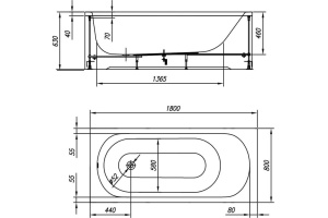 Ванна акриловая Kolpa San Betty 180x80 белый - 3