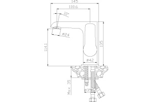Смеситель для раковины Rossinka  белый, хром (W35-11) - 2