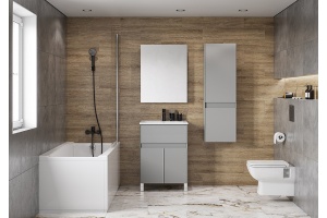 Шкаф-пенал Aquaton Форест 40 серый матовый - 3