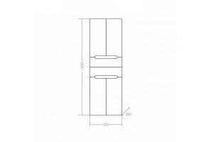 Шкаф-пенал Санта Лондон 50 белый - 3