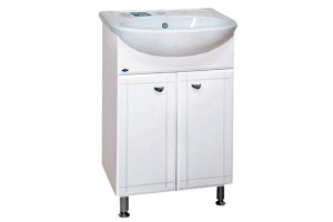 Тумба с раковиной Misty Уют 50 белая глянцевая