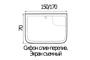 Ванна акриловая прямоугольная River Wemor 150/70/55 S (10000001805) - 2