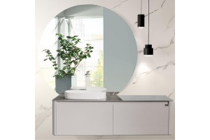 Тумба с раковиной Black&White Universell 140 серая левая