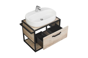 Тумба с раковиной Одри 62 Aquaton Лофт Фабрик 80 светлое дерево  - 3