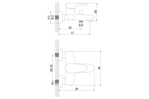 Смеситель для ванны Lemark Status хром (LM4402C) - 2