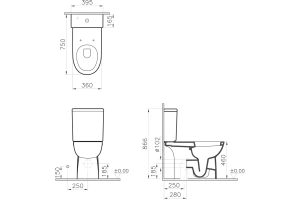 Унитаз-компакт VitrA Conforma с бачком и сиденьем - 2