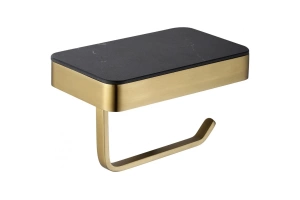 Держатель туалетной бумаги с полкой Abber Westen золотой