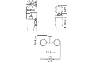 Стакан для зубных щеток и дозатор Wasserkraft хром - белый - 3