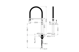 Смеситель для кухни Boheme Uno c краном для питьевой воды темный хром матовый - 2
