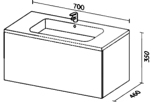 Тумба под раковину Sanvit Авеню-1 70 белый глянец - 3