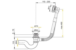 Слив перелив Timo 8004/16 белый - 2
