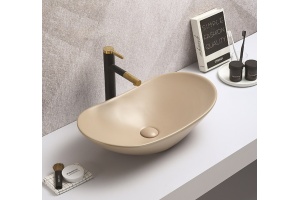 Раковина накладная CeramaLux NC 61.5 см капучино матовый (7811AMC-1) - 2