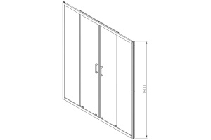 Душевая дверь в нишу Vincea Alpha VDS-3AL2160MT 160 см, стекло текстурное, хром - 3