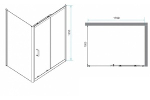 Душевой уголок RGW Passage PA-74-1B 170x100 профиль черный стекло прозрачное - 3