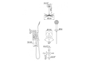 Душевой комплект Cezares CZR-B-DSIS-01 - 2