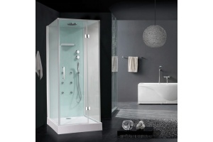 Душевая кабина Orans 100х90 белая стекло прозрачное с гидромассажем - 2