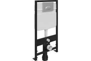 Комплект Унитаз подвесной STWORKI Хальмстад SETK2804-0606-001-1-6000 с микролифтом + Система инсталляции для унитазов EWRIKA ProLT 0026-2020 с кнопкой смыва 0050 хром матовый - 2