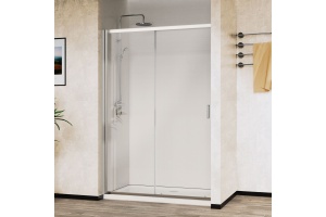 Душевая дверь в нишу Vincea City 110х195 профиль хром стекло прозрачное  - 2