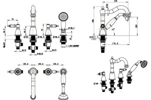 Смеситель Boheme Camelia 395 на борт ванны - 2