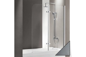 Шторка на ванну Cezares Eco O-V-21-120/140-P-Cr-R стекло punto