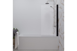 Шторка на ванну DIWO Анапа распашная 75х140, профиль черный матовый