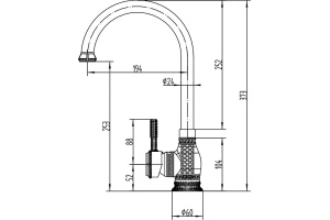 Смеситель Zorg Antic A 206K-BR для кухонной мойки - 2