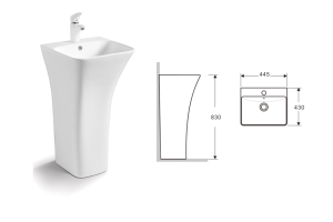 Раковина напольная CeramaLux N 44.5 см белый (G-315) - 3