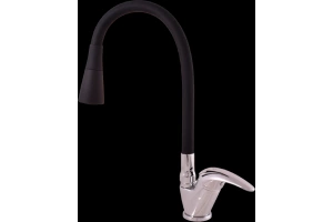 Смеситель для кухни Rav Slezak Sazava с гибким изливом черный матовый - хром