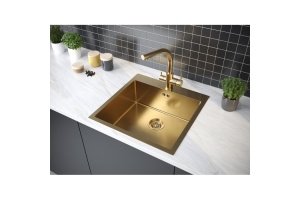 Мойка кухонная Paulmark Kroner 51 брашированное золото - 3